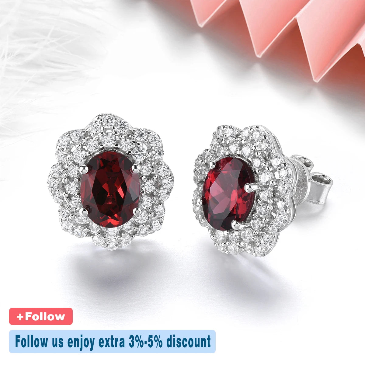 Natural  Sterling Silver  Rose Garnet S925 Jewelrys