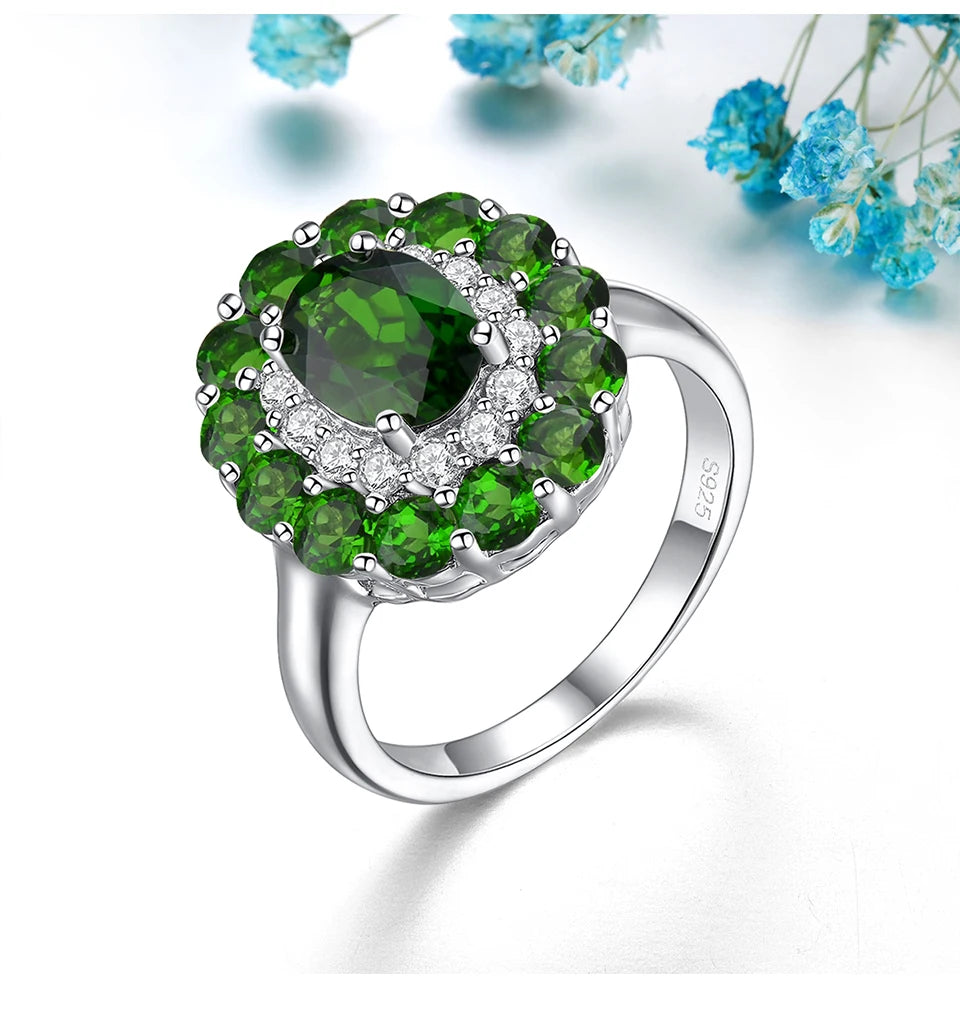 Natural Chrome Diopside Solid Silver