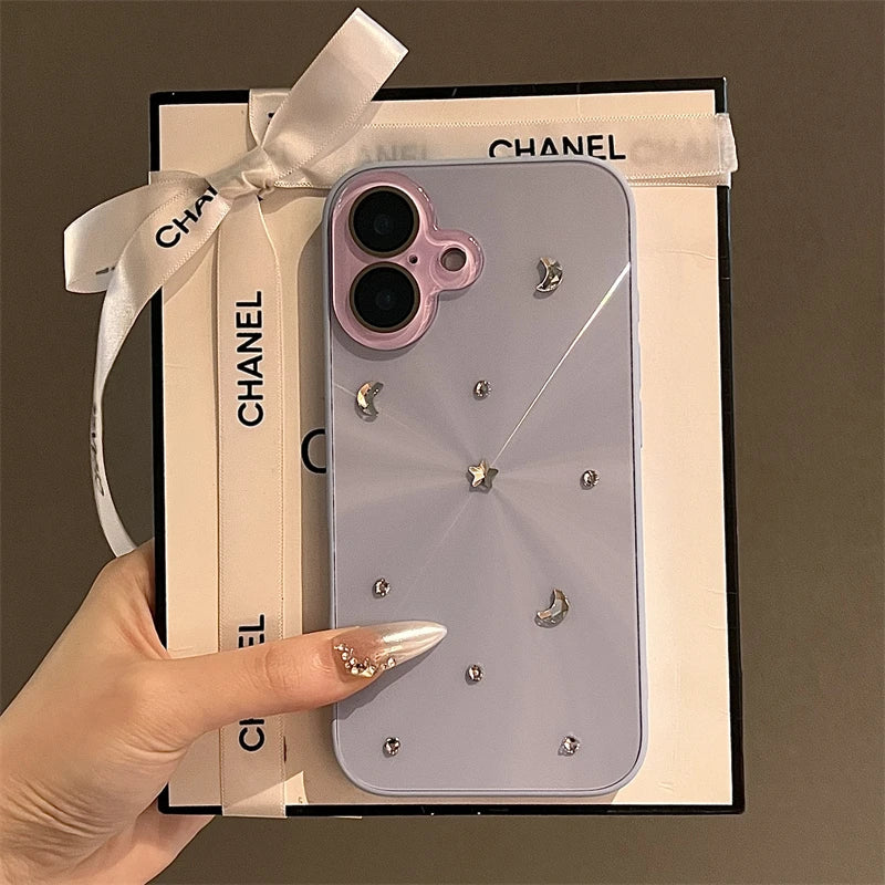 High Quality Luxurious Glitter Diamond Aurora Phone Case For iPhone 16 15 14 13 12 11 Pro Max Bling Rhinestones Protective Cover