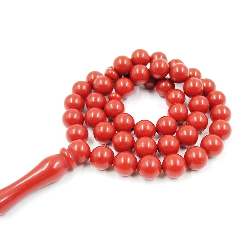 Tasbih red resin ramadan misbaha  Rosary prayer beads  islamic fashion