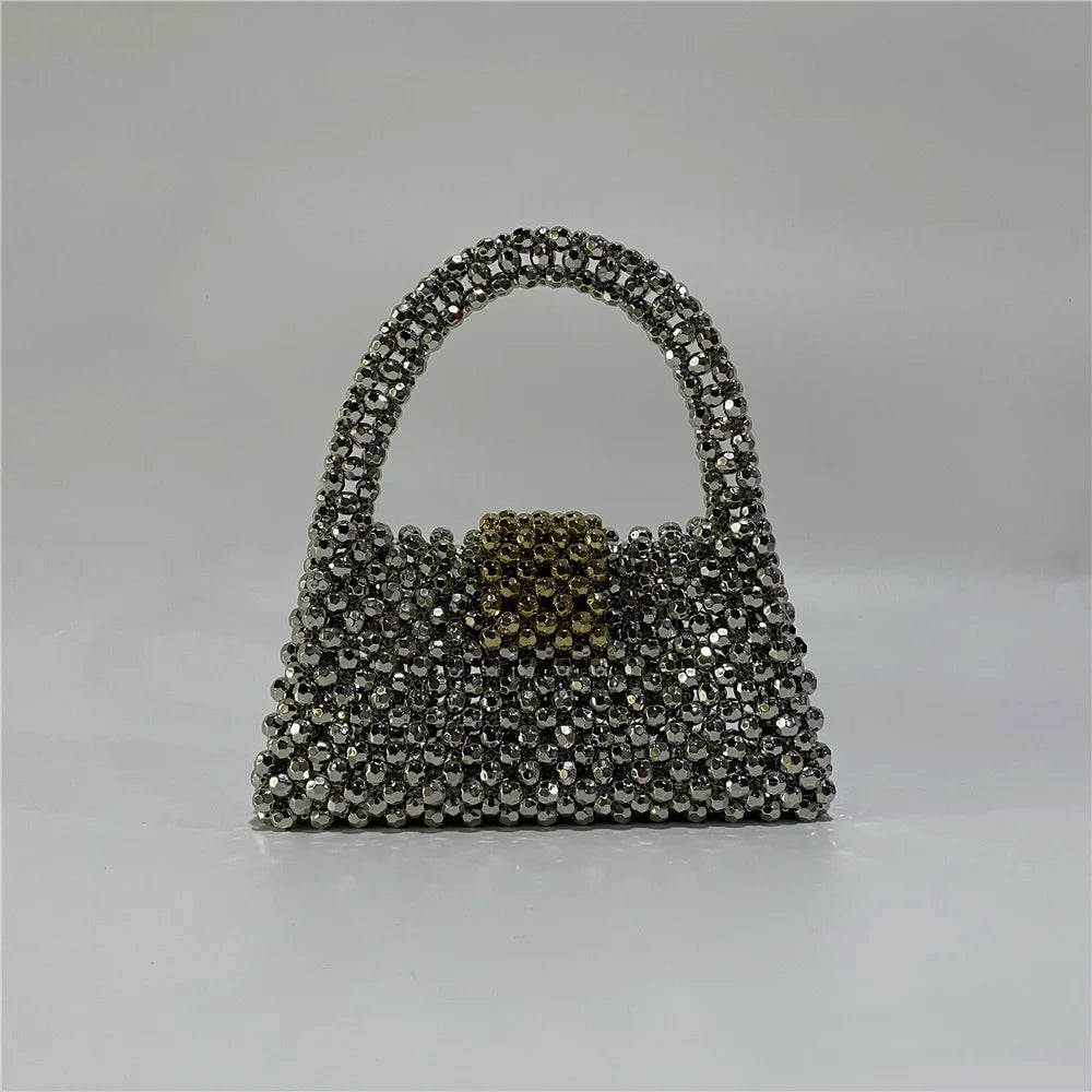 Handmade Beading Bag Silver Gold Aurora Dream