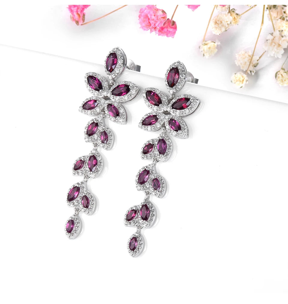 Natural Rhodolite Garnet Solid Sterling Silver