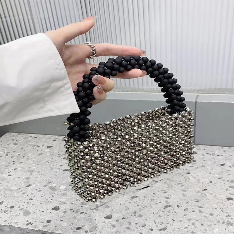 Handmade Crystal Metalic Beaded Bags  Fashion