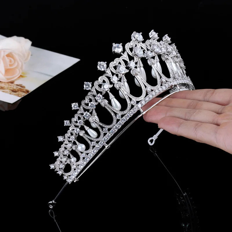 Luxury  Zirconia Crown Accessories Princess  Crystal Queens