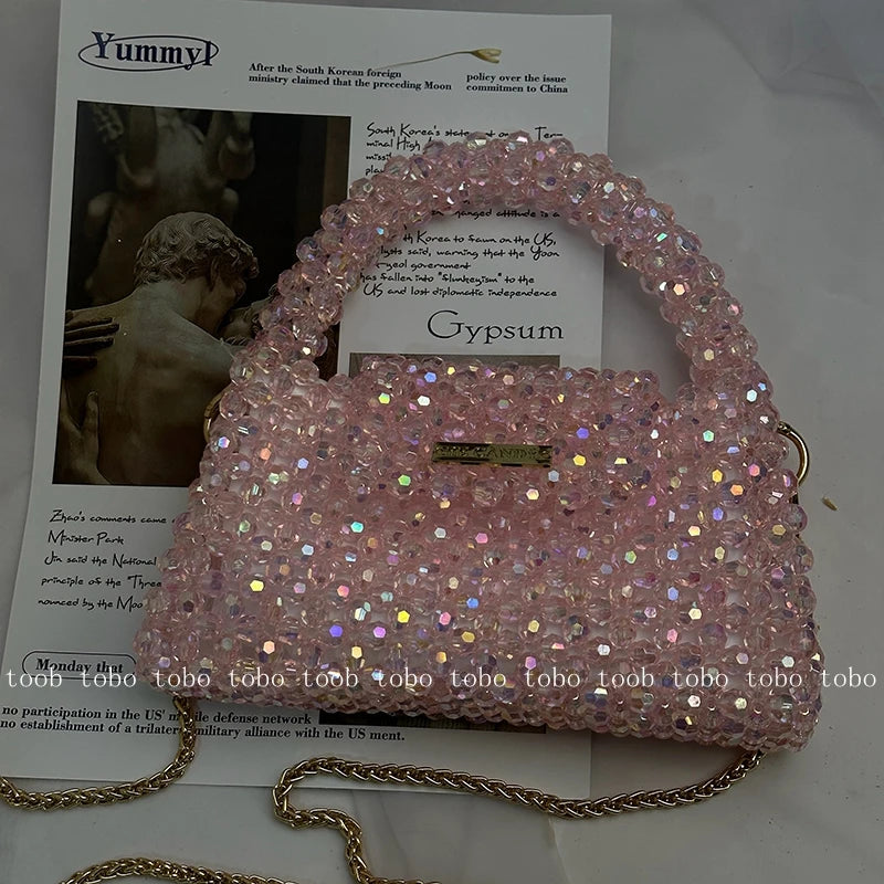 Summer Shining Bling Pink Clutch Bag