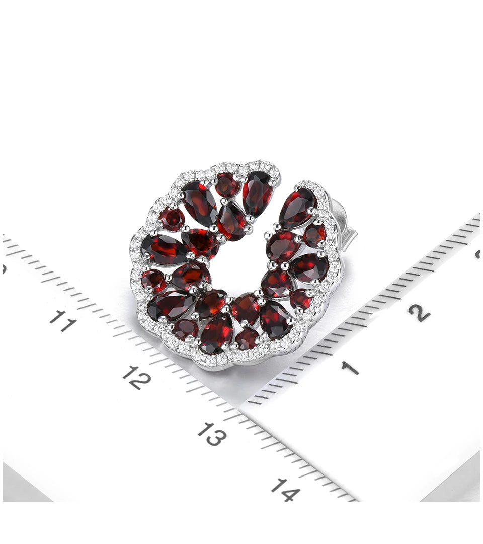 Natural Red Garnet Sterling Silver