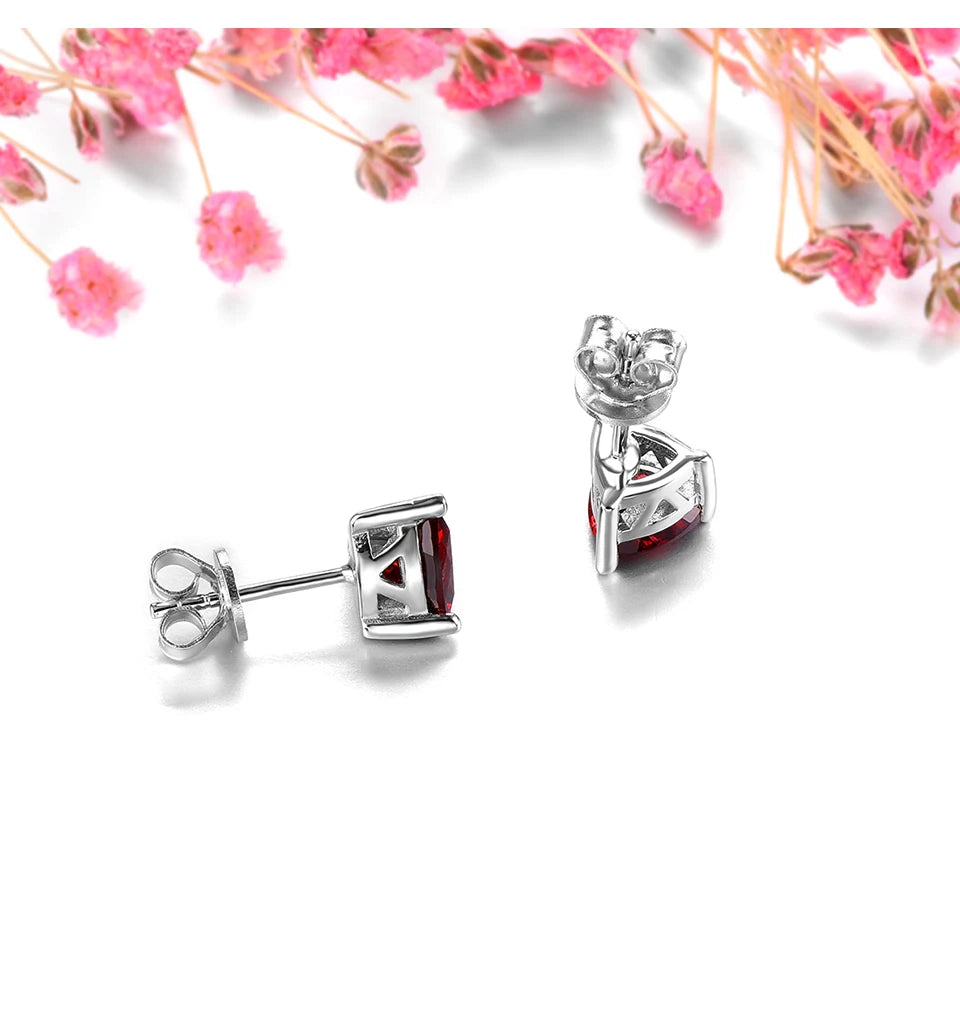 Natural Garnet Solid Sterling Silver