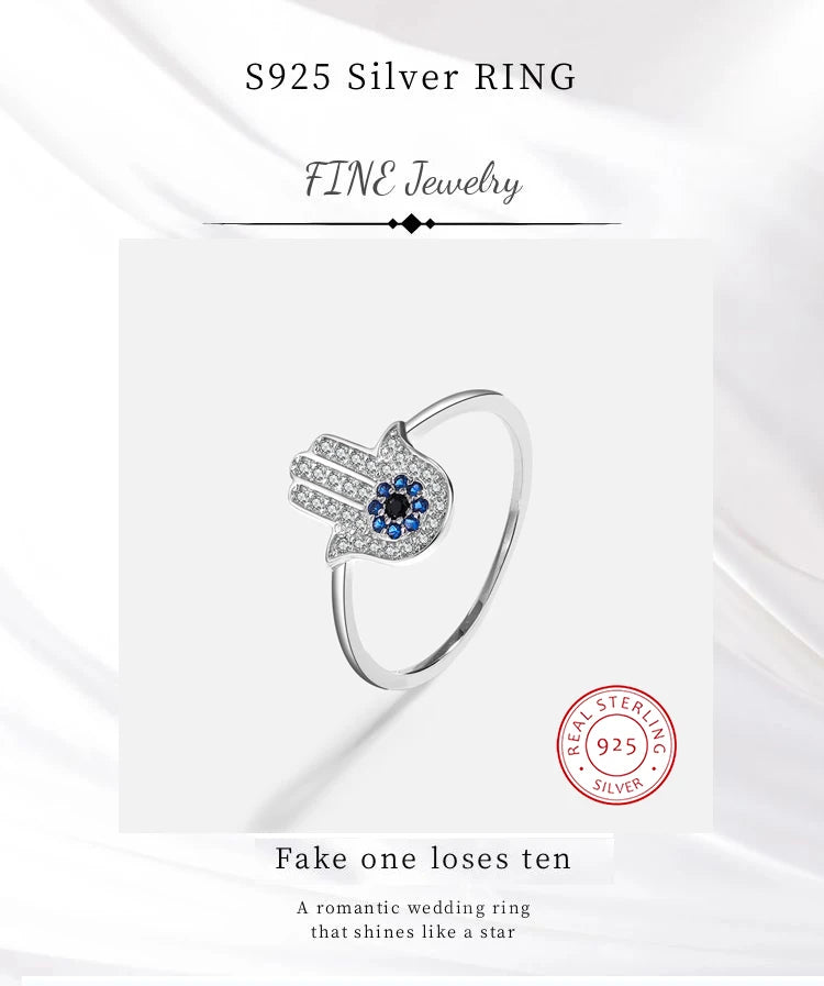 Creative Palm Flower Sapphire Full Diamond Couple Ring Original Sterling Silver Diamond