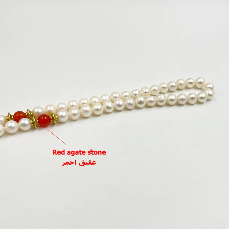 Muslim necklace Natural water Pearl 99 Beads round Pearl Tasbih islamic misbaha jewelry prayer beads Eid ramadan gift