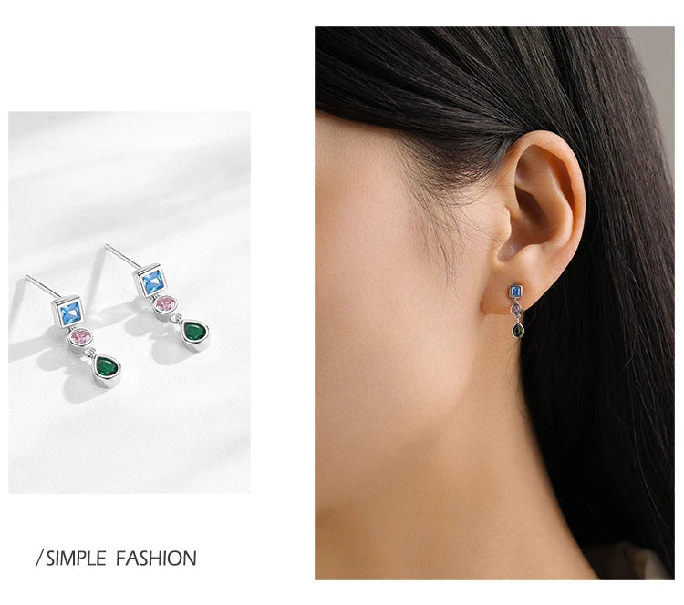 Luxury Rainbow  925 Sterling Silver Fashion Jewelry Set