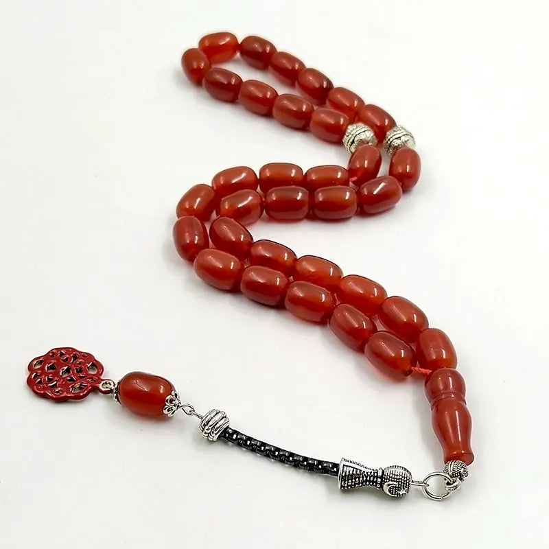 ALBASHAN Tasbih Natural 5A Red Agates with Red pendant Islam Muslim bracelet 33 45 66 51 99 100prayer beads stone Rosary