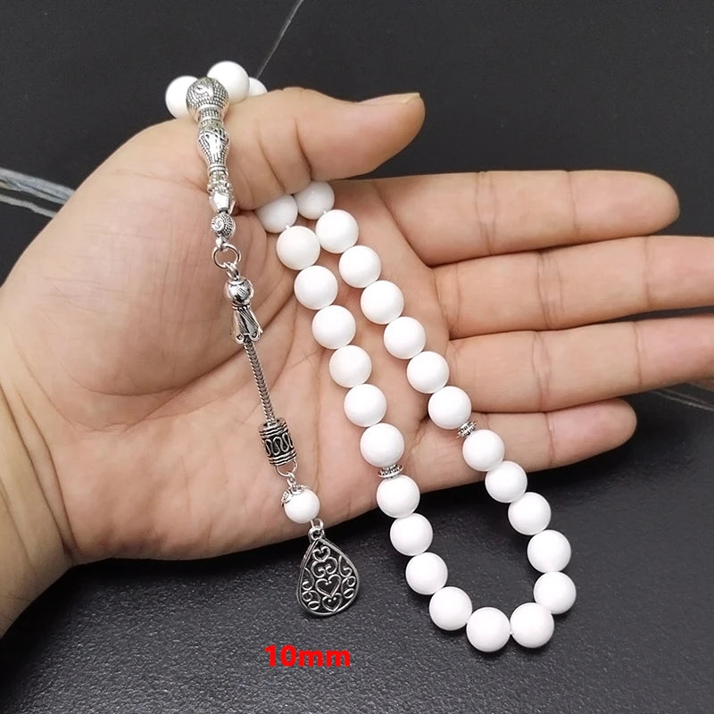 Tasbih Natural white seashell ramdan gift bracelets arabic fashion jewelry accessories on hand muslim misbaha prayer beads