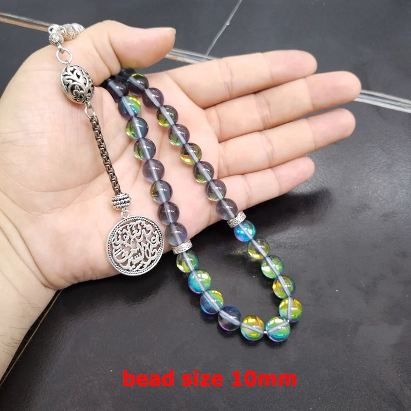 Tasbih  Crystal with arabic pendant Handmade prayer beads Eid gift arabic fashion accessories bracelet Muslim Rosary