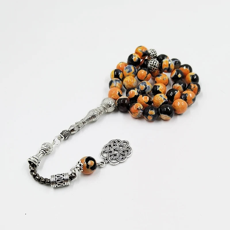 Tasbih  black agates stone muslim prayer beads bracelet Turkish misbaha gemstone accessories Eid gift Adha islamic rosary