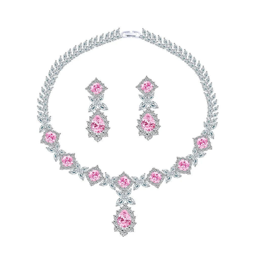 Luxury  Pink Zircon  Jewellery  Sets