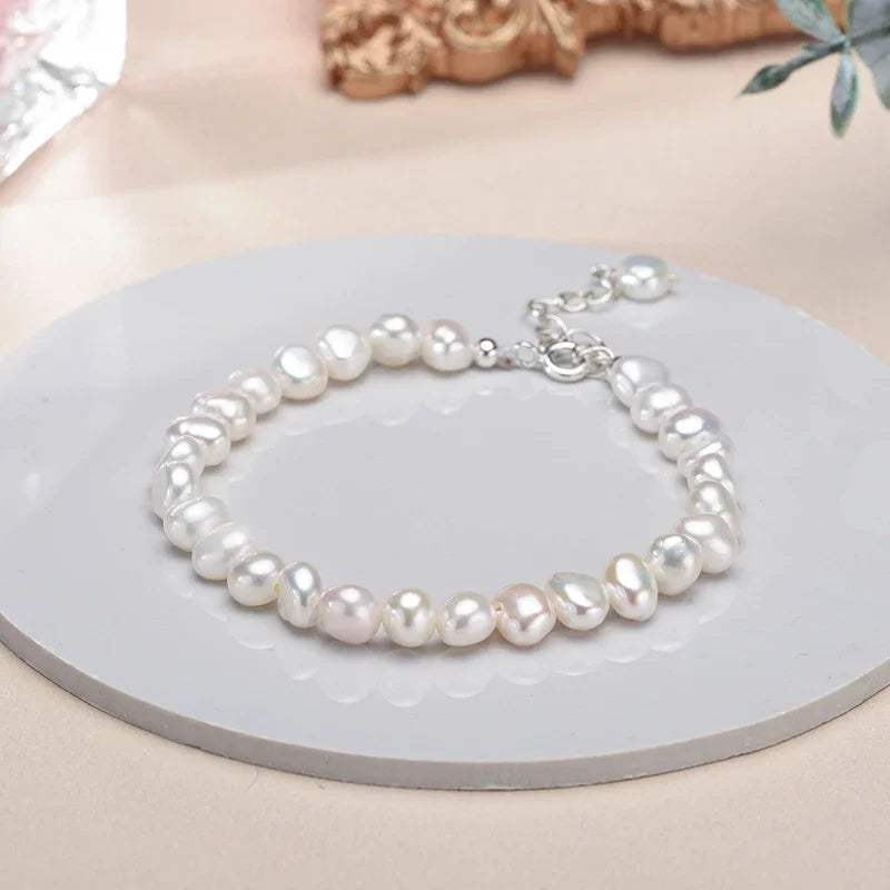 925 Sterling Silver Bracelets with Pearl  Freshwater Pearl