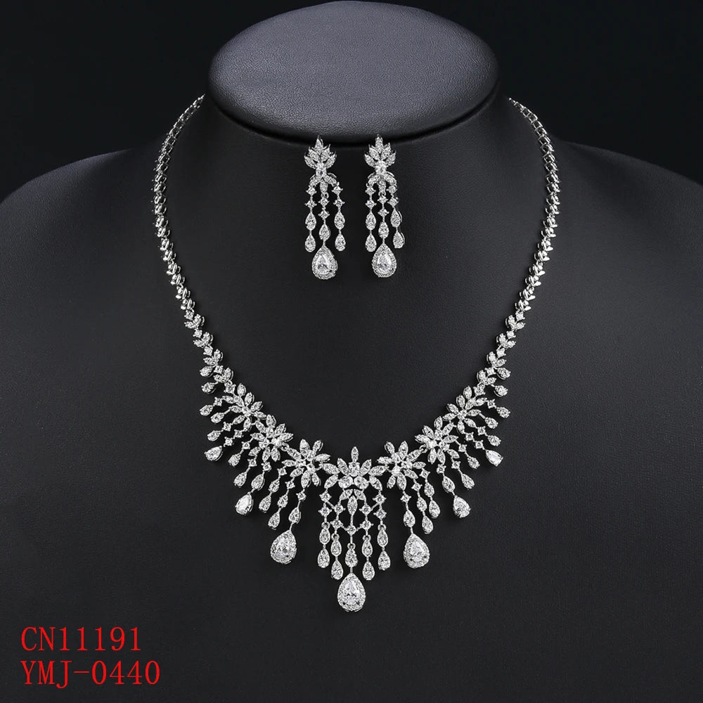 Zirconia  Flower  Jewelry Sets