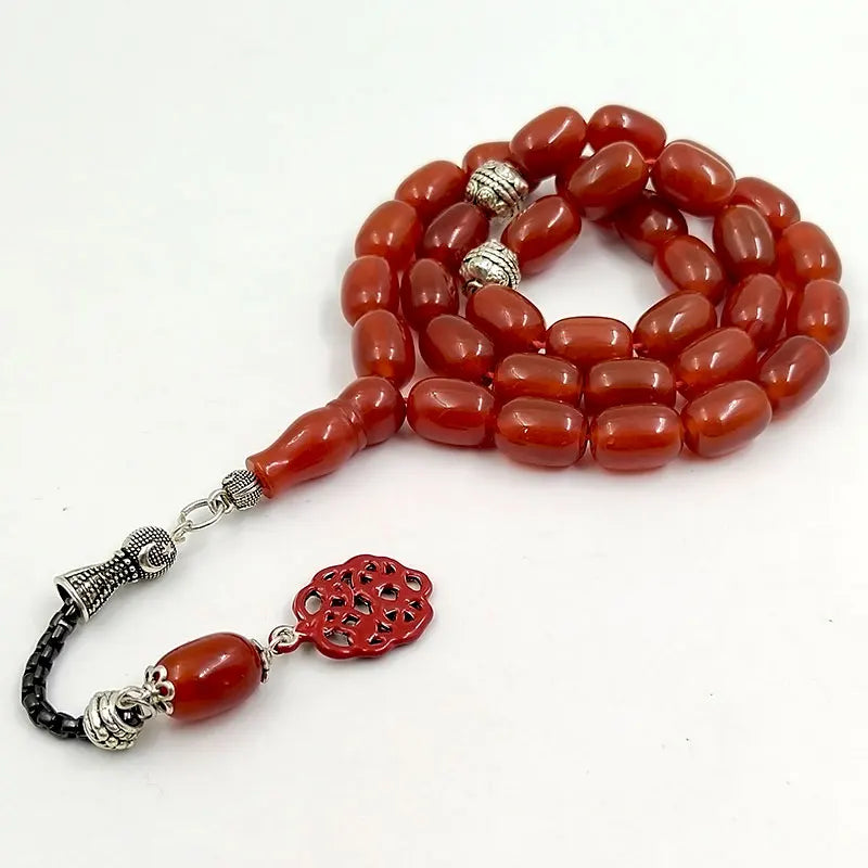 ALBASHAN Tasbih Natural 5A Red Agates with Red pendant Islam Muslim bracelet 33 45 66 51 99 100prayer beads stone Rosary