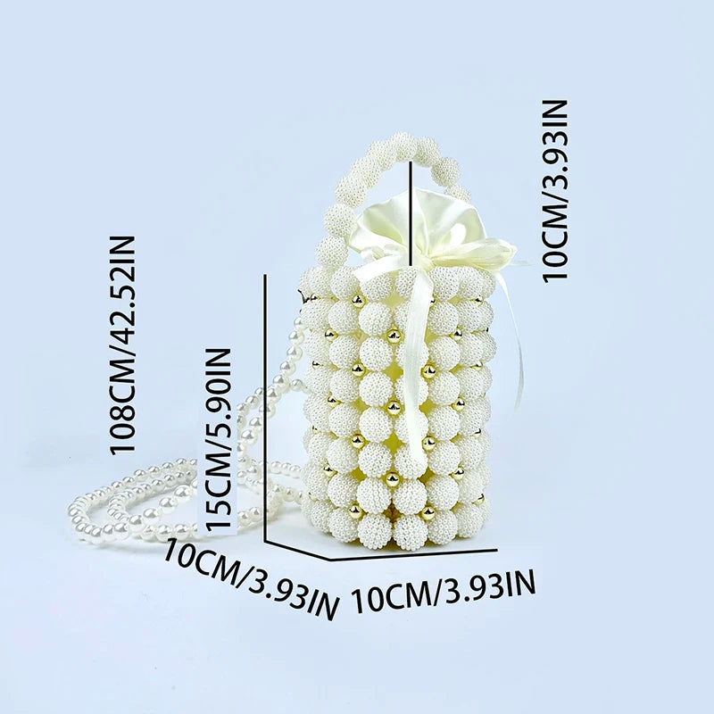 Small fragrance style bayberry ball pen holder bag dinner bag hand-woven beaded pearl bag large size