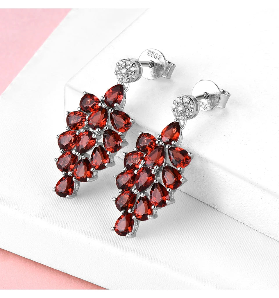 Natural Red Garnet Sterling Silver