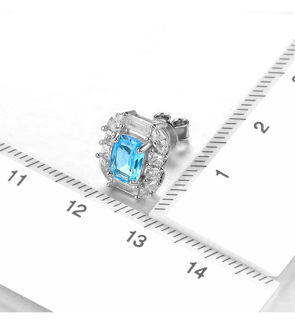 Natural Deep Blue Topaz Sterling Silver  Romantic Blue Gemstone Classic Fine Jewelrys Styles