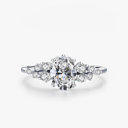 Sterling Silver Oval  Zirconia