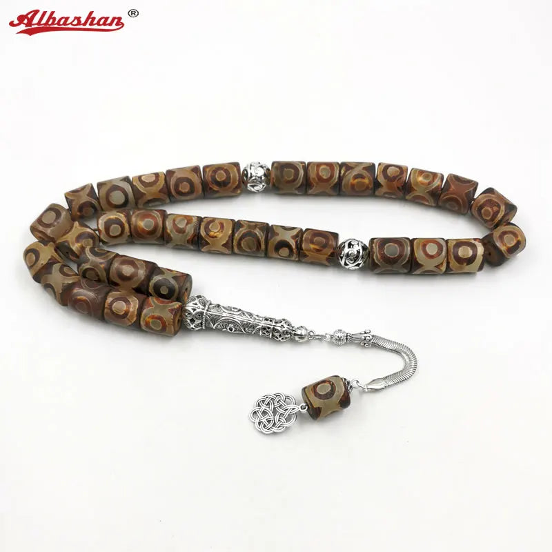 Tasbih men Old Dzi Agates stone Collect art big size luxurious misbaha natural gemstone muslim prayer beads islamic rosary