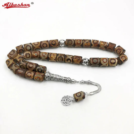 Tasbih men Old Dzi Agates stone Collect art big size luxurious misbaha natural gemstone muslim prayer beads islamic rosary