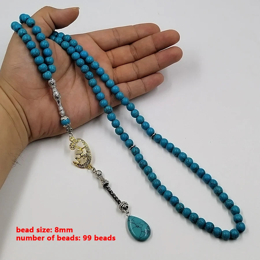 Tasbih Turquoises stone 99 100 Prayer Beads