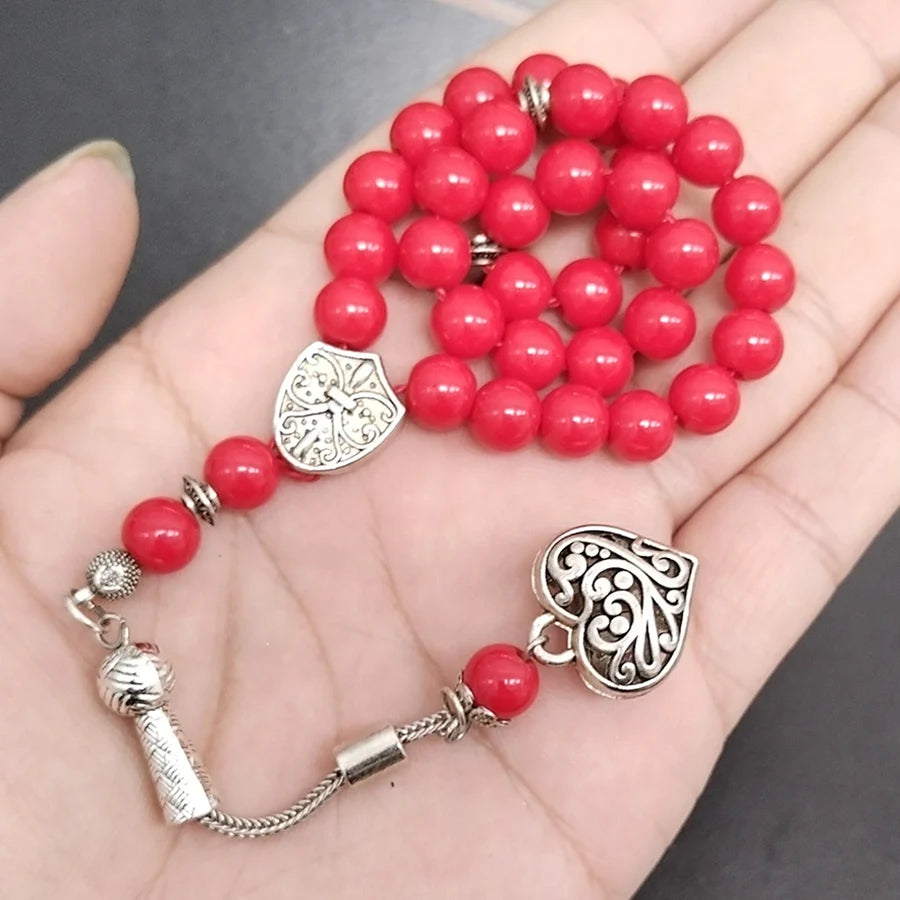 Tasbih Red stone 33 45 66 99 prayer beads misbaha Women jewelry muslim bracelet arabic islamic accessoires