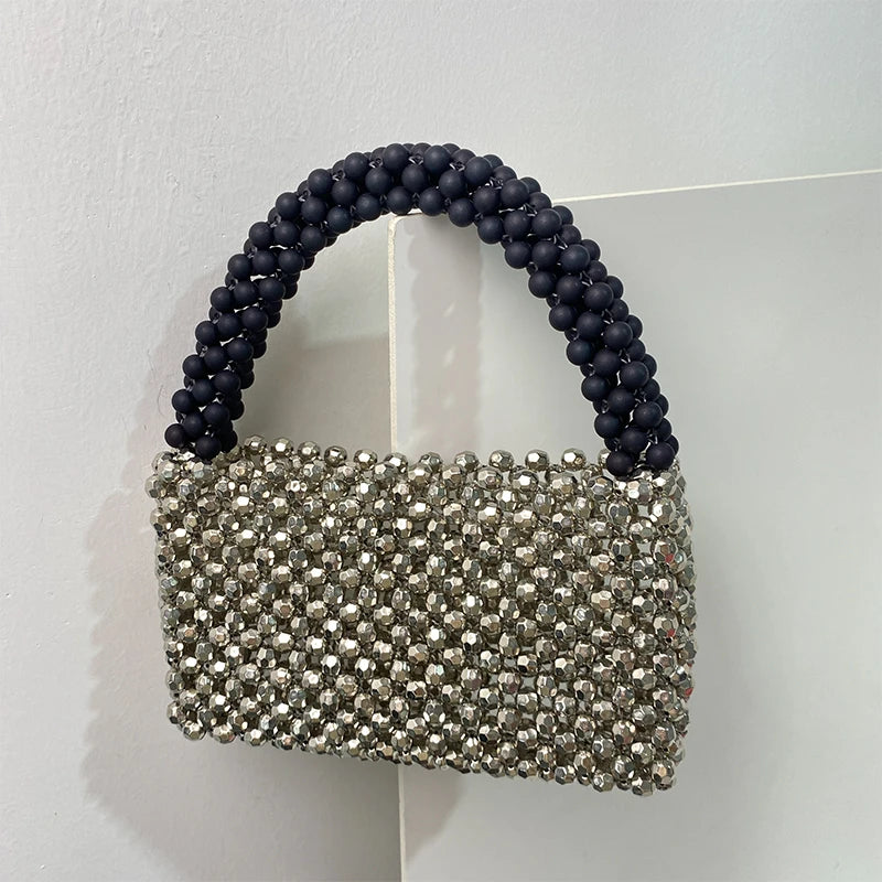 Handmade Crystal Metalic Beaded Bags  Fashion