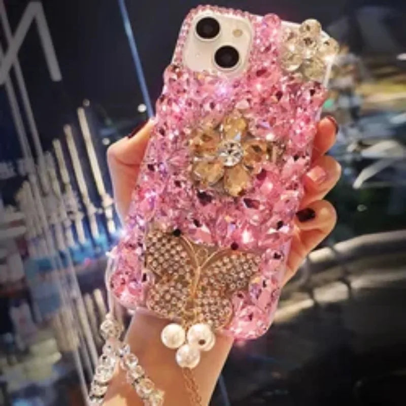 Rhinestone Phone Cases for Women, Bling Diamond, Handmade Cellphone Covers, for Huawei P50Pro, P40, Honor 9X, 50, 60Pro Models