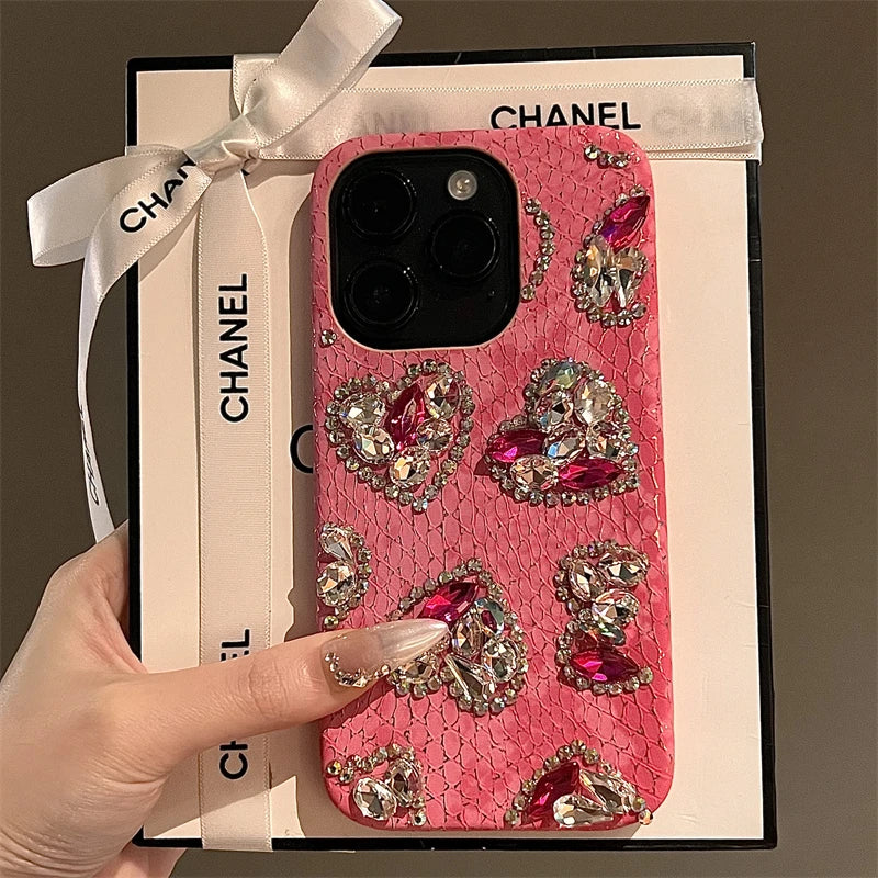 Luxurious Glitter Phone Case For iPhone 16 15 14 13 12 11 Pro Max Snake Pattern For iPhone 16 Pro Max Diamond High Quality Cover