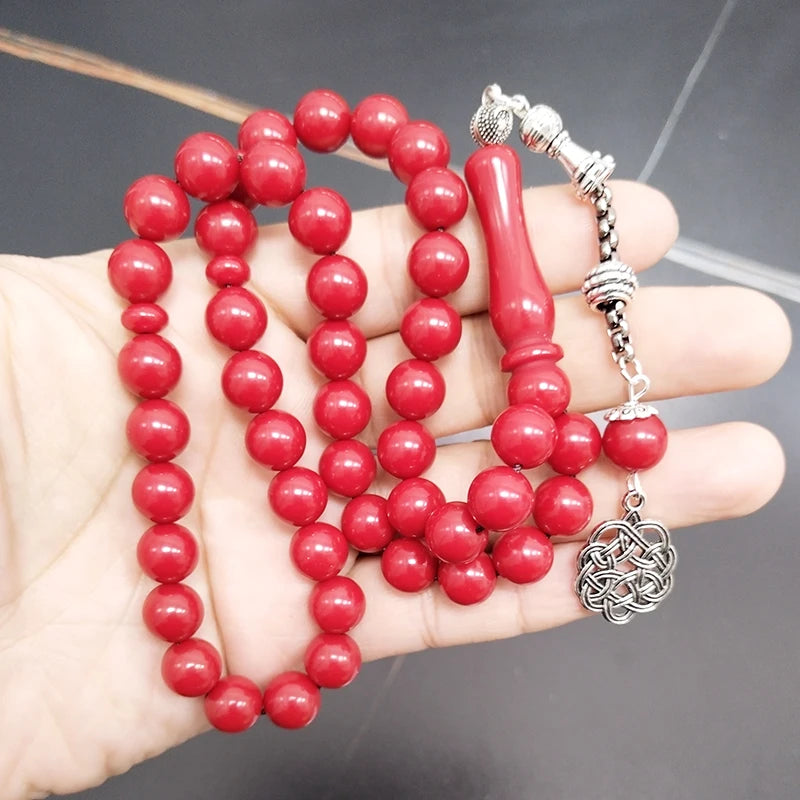 Tasbih red resin ramadan misbaha  Rosary prayer beads  islamic fashion