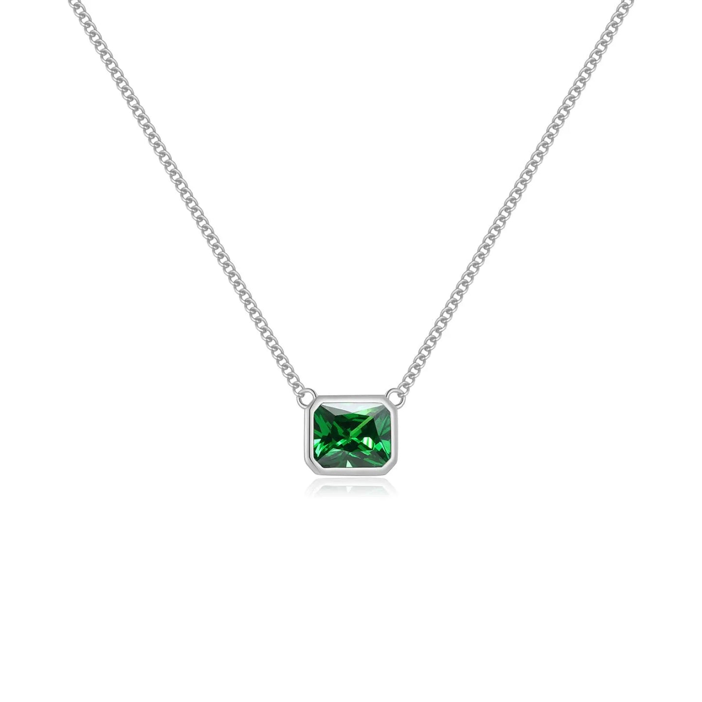 100% 925 Sterling Silver Green Zircon  Luxury