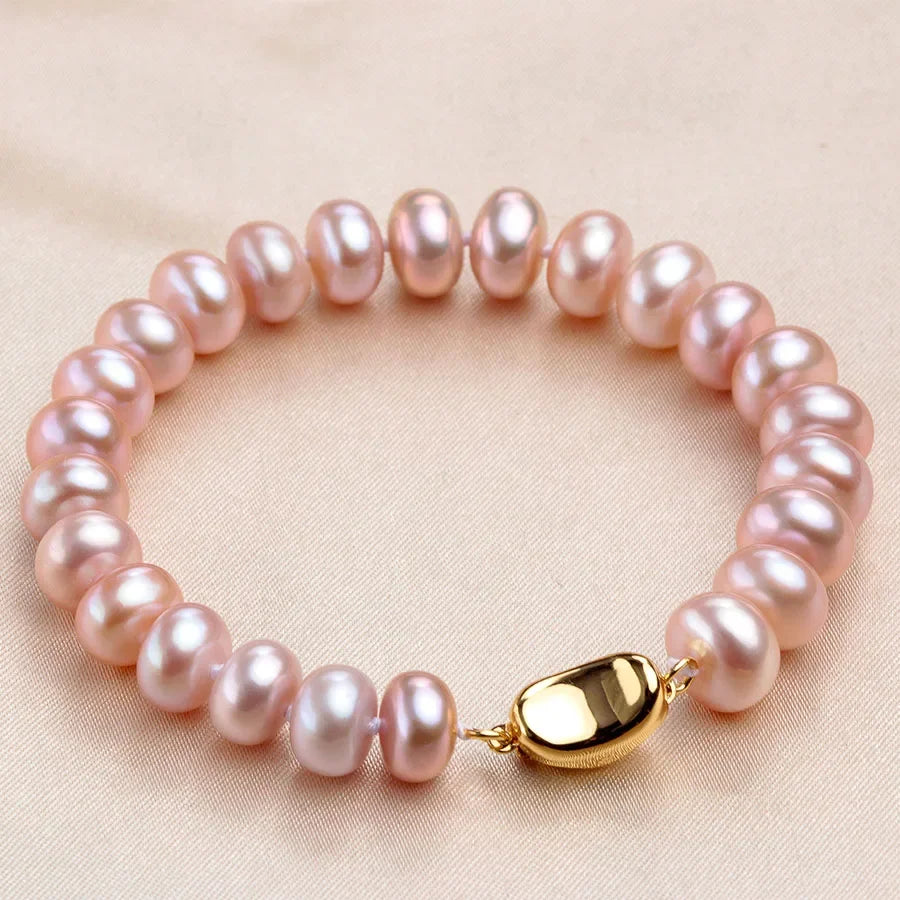 Freshwater Pearl Bracelets 925 Sterling Silver Gold