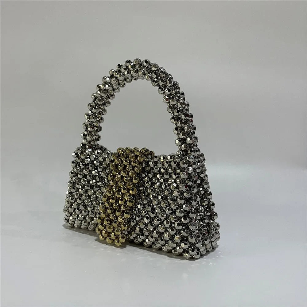 Handmade Beading Bag Silver Gold Aurora Dream