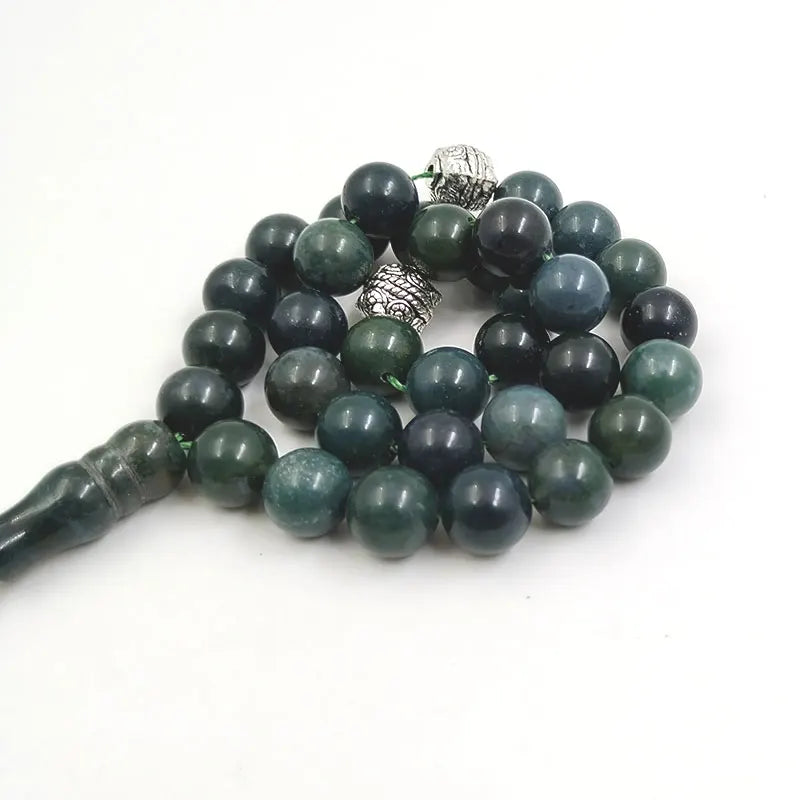 Muslim gifts Tasbih beads Natural Aquatic green Agate stoner beads bracelet arabic accessories on hand