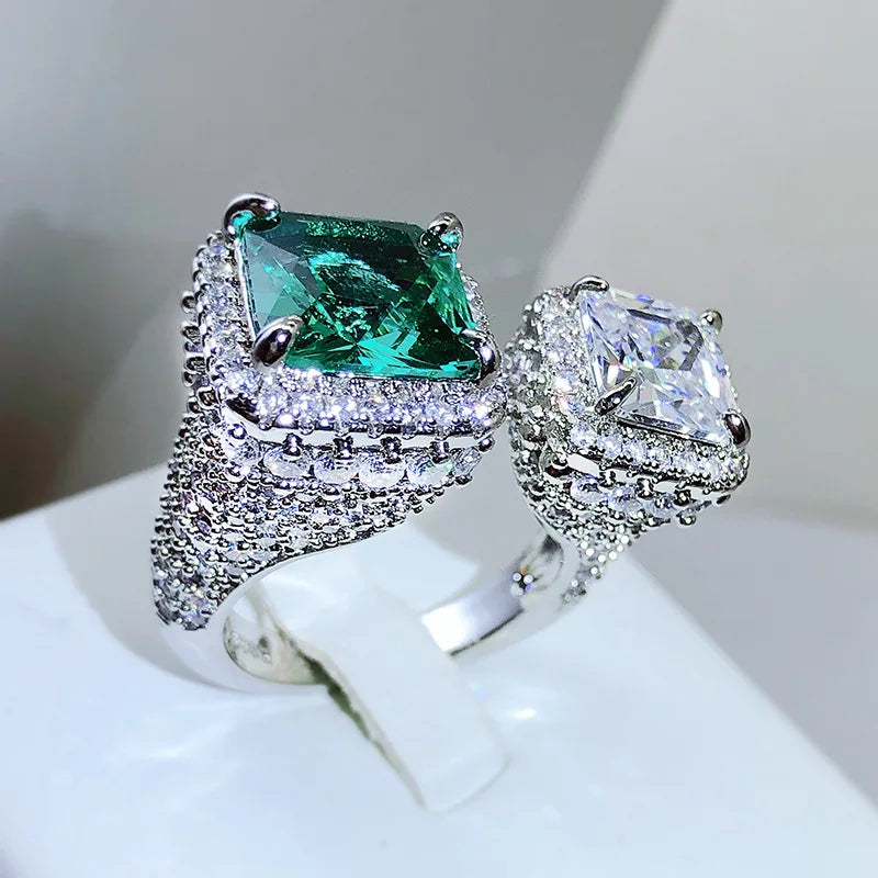 Emerald Full Diamond Open Green Jewelry