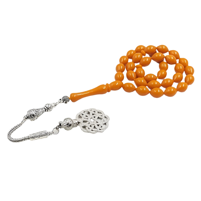 Tasbih Orange Resin Muslim handmade gift bracelet pray Beads accessories turkey fashion jewelry islamic rosary on hand