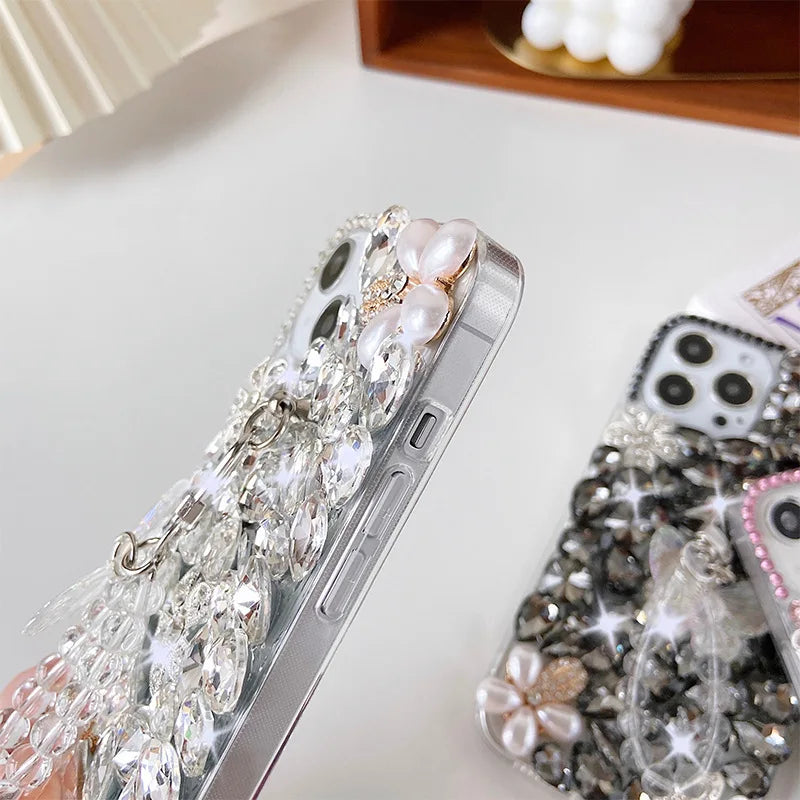 Dowager-Shining Bling Diamond Mobile Phone Case for Huawei, P50Pro, P40, Mate30, Honor 9X, 50, 60Pro, Fashion Girls