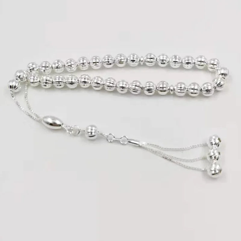 100% Real 925 sterling silvers Tasbih pure silvers Rosary beads Muslim bracelet islamic Ramadan Eid gift turky Jewelry