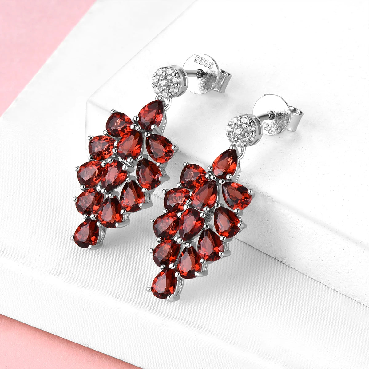 Natural Red Garnet Sterling Silver