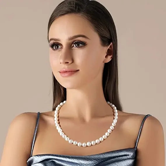 Natural Freshwater Pearl Necklaces 925 Sterling Silver