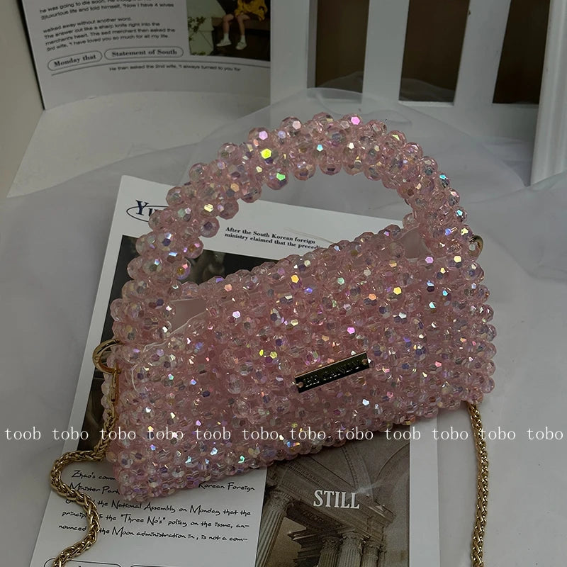 Summer Shining Bling Pink Clutch Bag