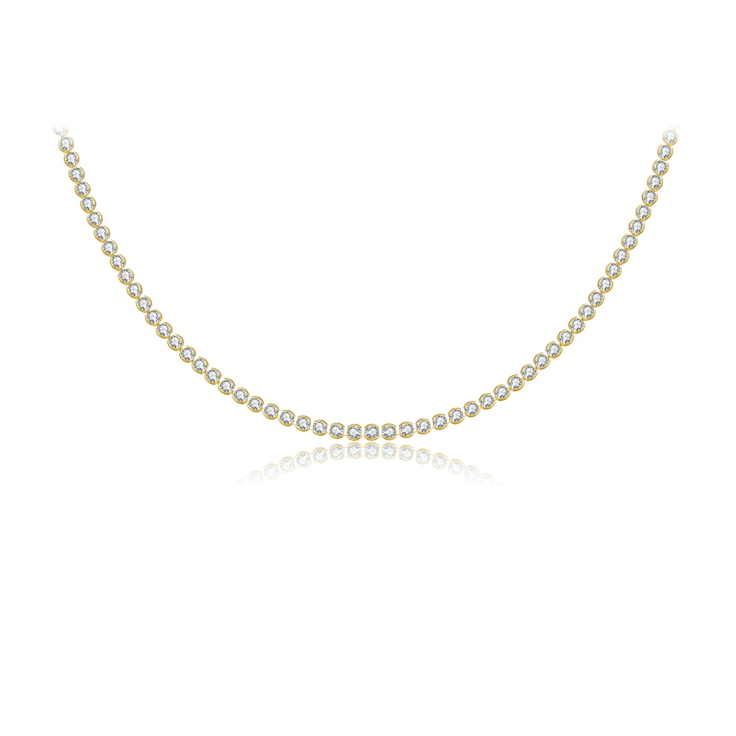 925 Sterling Silver Gold ZirconNecklace  Luxury Jewelry Special Chain Soft Jewel