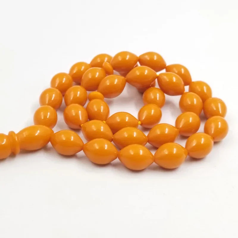 Tasbih Orange Resin Muslim handmade gift bracelet pray Beads accessories turkey fashion jewelry islamic rosary on hand