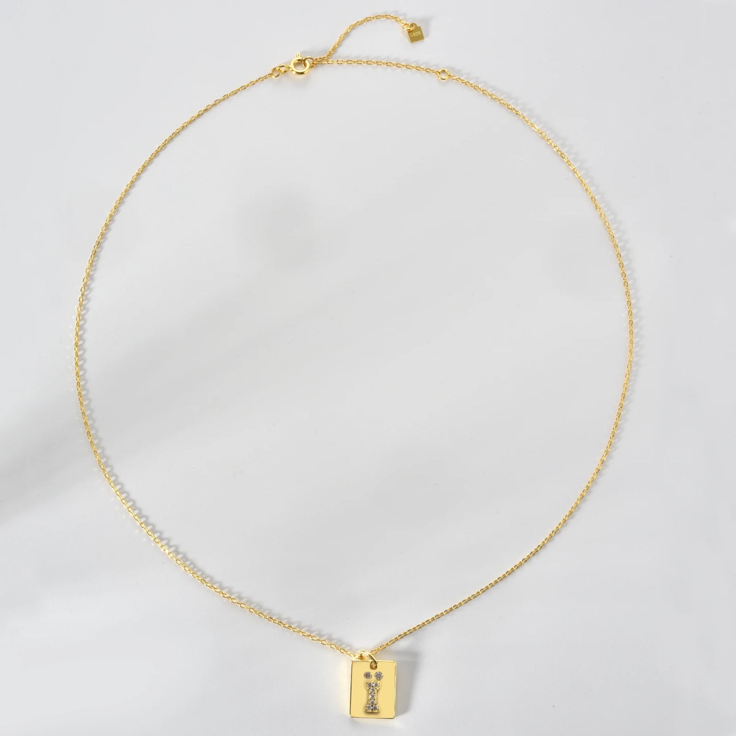 925 Sterling Silver Gold Square