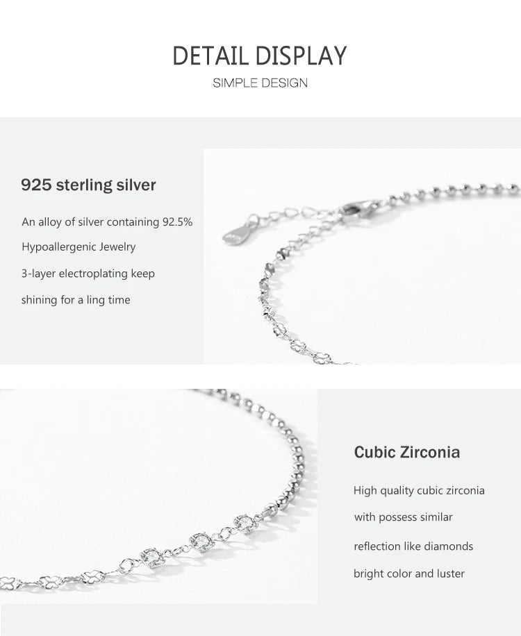 Real 925 Sterling Silver Bracelets Luxury  Jewelry