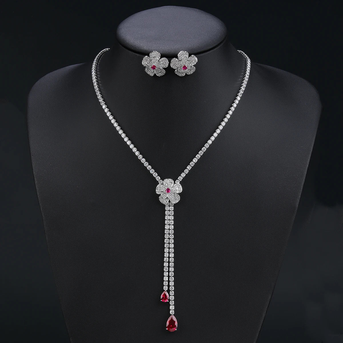 Flower Luxury Pieces High Quality Zirconia Fashion Zirconia  Set Jewelry Zirconia